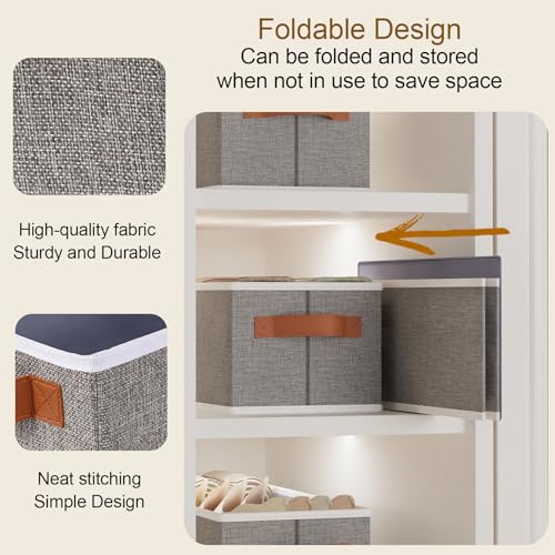 Foldable Long Storage Box,15x6x5 In,Gray Fabric Bin,1-Pack - color: Grey, size: 1-Pack
