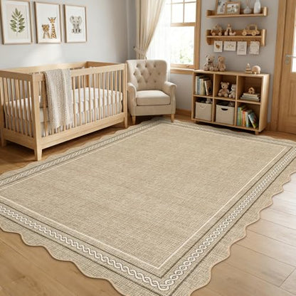 GarveeHome Washable Entryway Rug 4x6 Area Rugs Non Slip, Jute - color: Jute Color, size: 4' x 6' (Rectangular)