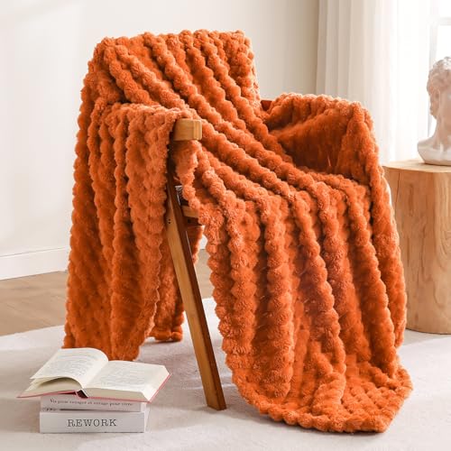 Excervent Big 3D Clouds Stylish Blanket for Kids, 40x50 Inch, Burnt Orange - color: Burnt Orange-l, size: 40"x50"