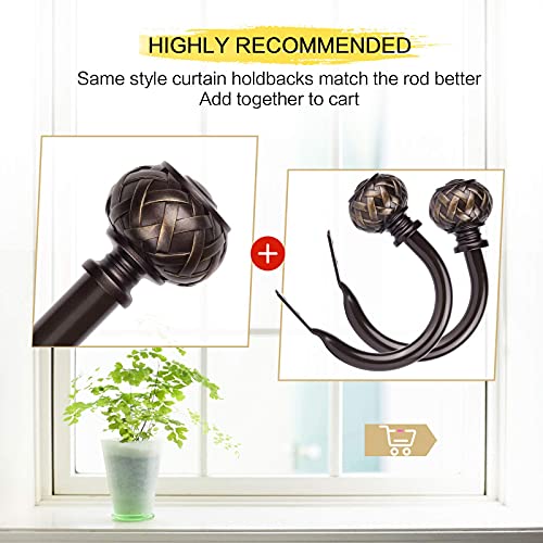 SZXIMU Curtain Drapery Holdbacks for Wall, 2 Pack, Netted Finials, Bronze - color: Bronze Netted Texture