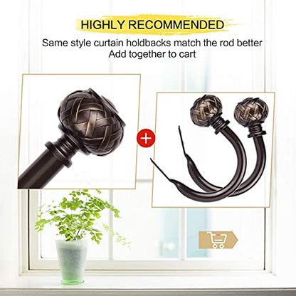 SZXIMU Curtain Drapery Holdbacks for Wall, 2 Pack, Netted Finials, Bronze - color: Bronze Netted Texture