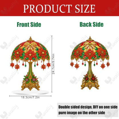 Yunzlly Stand Up Diamond Art Painting Kit, Desktop Gem Painting Ornament Kit for Adults, Tabletop Acrylic Diamond Board Painting (Christmas Lamp) - color: Christmas Lamp