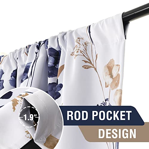 H.VERSAILTEX 100% Blackout Curtains 84 Inches for Bedroom, Navy/Taupe - color: Navy/Taupe, size: 52"W x 84"L (Pack of 2)