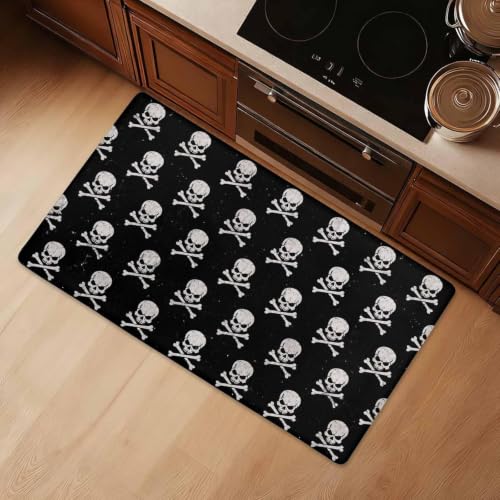 Skull Cross Kitchen Comfort Mat 36x20in Anti-Fatigue Kitchen Mats - color: Skull Cross