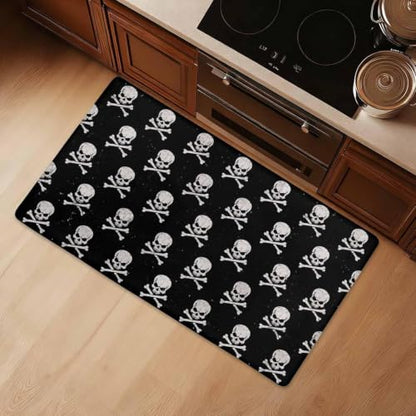 Skull Cross Kitchen Comfort Mat 36x20in Anti-Fatigue Kitchen Mats - color: Skull Cross