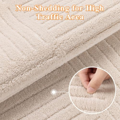 HEBE 3'x5' Area Rugs for Living Room,Washable Non Slip Textured Bedroom Rug - size: 3' x 5' (Rectangular)