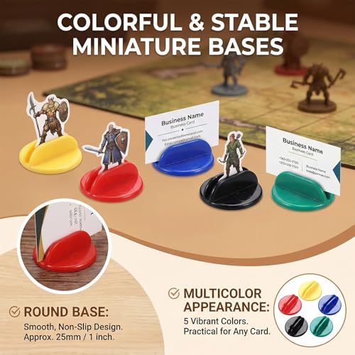 Yinkin 50 Pcs Mini Plastic Card Stands 1 Inch Round Base Clips,Multicolor - style: Multicolor