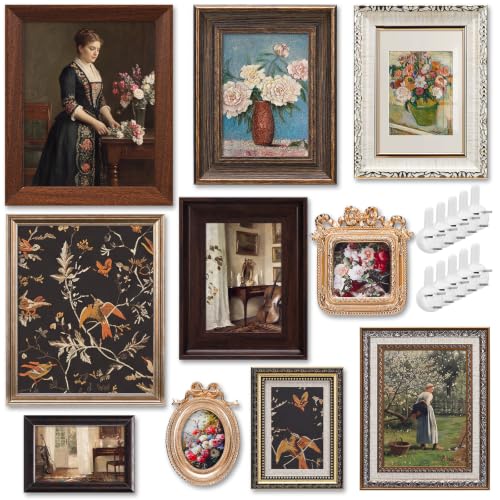 Qunclay 10 Pack Vintage Picture Frames Wall Ornate Antique, Classic Style - style: Classic