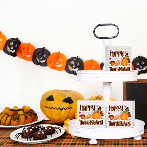 Thanksgiving Decorations Home Farmhouse Decor, Fall Autumn Harvest Pumpkin Retro Wooden Box Sign Kitchen Living Room Office Decor Desk Table Shelf Accessories, Thank You Gifts - color: White 528