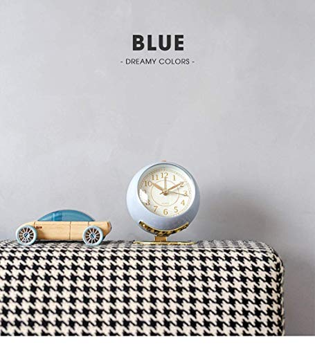 SHISEDECO Small Tableclocks Classic Non-Ticking Tabletop Alarm Clock,Blue - color: Blue