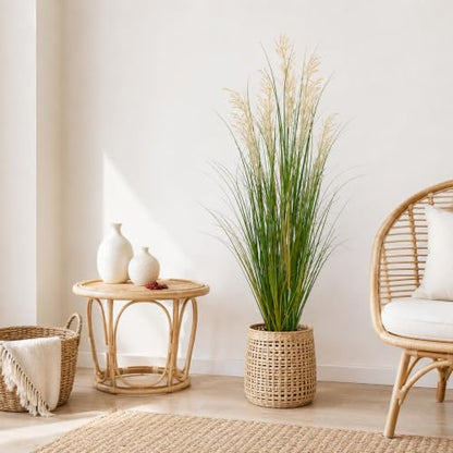 Panlaolao Artificial Plant, 47in Onion Grass Artificial Plant in Pot, Indoor Decorative Flowers &Greenery for Home and Office, Ideal Housewarming Gift