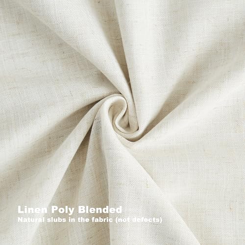 Vision Home Natural Full Blackout Curtains Linen Blended Darkening Window Curtains 84 inch for Living Room Bedroom Thermal Insulated Pinch Pleat Drapes with Hooks 2 Panel 40"Wx84"L - color: Natural, size: 40"W x 84"L (Pack of 2)