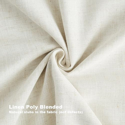 Vision Home Natural Full Blackout Curtains Linen Blended Darkening Window Curtains 84 inch for Living Room Bedroom Thermal Insulated Pinch Pleat Drapes with Hooks 2 Panel 40"Wx84"L - color: Natural, size: 40"W x 84"L (Pack of 2)