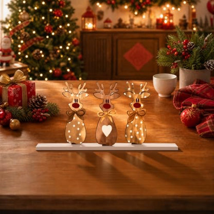 Smile Wooden Sign Christmas Winter Decor - style: Reindeer