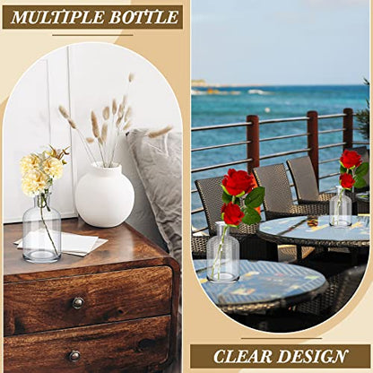 Lallisa 30 Pcs 4.9 Inches Small Glass Bud Vases Bulk Mini, Clear - size: 4.9 Inches