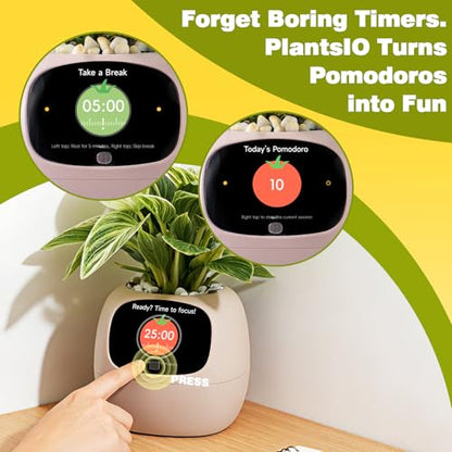 PLANTSIO Smart Plant Pot with Screen, 80ml Self-Watering Planter Pink - color: Pink