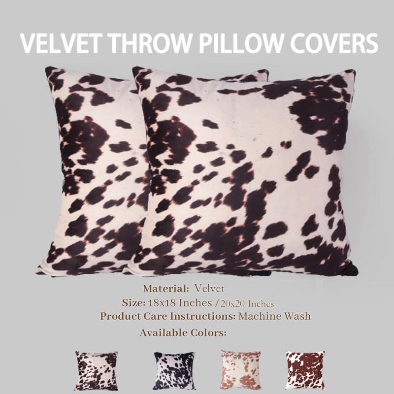 Velvet Throw Pillow Covers Brown Beige Square Cushion Case 18x18 - color: Brown, size: 18" x 18" (Pack of 2)
