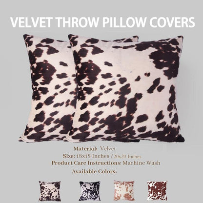 Velvet Throw Pillow Covers Brown Beige Square Cushion Case 18x18 - color: Brown, size: 18" x 18" (Pack of 2)