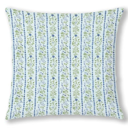 Grandmillennial Green and Blue Floral Pillow Covers 18x18 - color: Blue and Green, size: 18" x 18" (Pack of 1)
