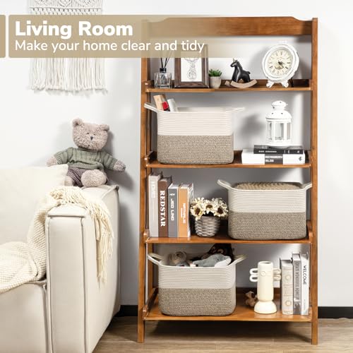 Goodpick Woven Storage Basket for Shelves, 13" x 10" x 9", Light Brown - color: Light Brown, size: 13"L x 10"W x 9"H