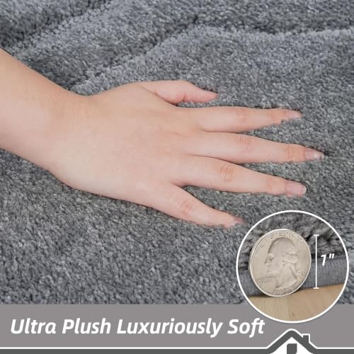 BEQHAUSE Bathroom Rugs Non Slip Bath Mat Soft Absorbent, 24"x48", Grey - color: Grey, size: 2' x 4' (Rectangular)