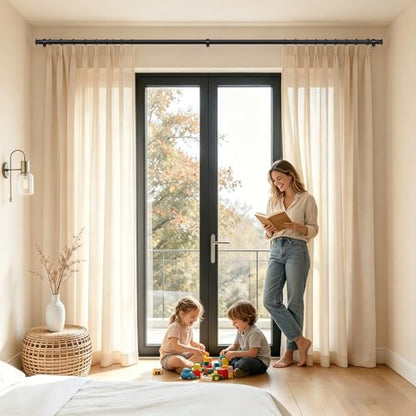 TONIAL Curtain Rods for Windows, 32 to 43 Inch, Black, Single Drapery Rod - color: Black, size: 32-43"