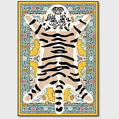 Tiger Rug for Bedroom Cartoon 2x3 ft Small Area Rug Washable Funky Non-Slip Colorful Carpet for Living Room Boho Modern Abstract Bathroom Door Mat - color: H, size: 2' x 3' (Rectangular)