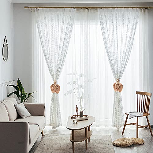 2 Pack Boho Curtain Tiebacks, Apricot - color: S4
