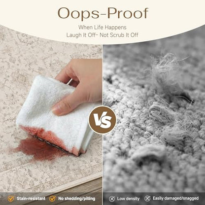 2x8 Beige Neutral Kitchen Runner Rug - color: Floral | Beige, size: 2' x 8' (Runner)