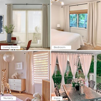 Rose Home Fashion 1” Heavy Duty Adjustable Curtain Rod, 72-144 inch, Black - size: 72" to 144"