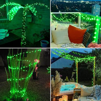 Joomer Solar Fairy Lights, 2-Pack Total 80FT 240LED String Lights, Green - color: Green, size: 2*120LED