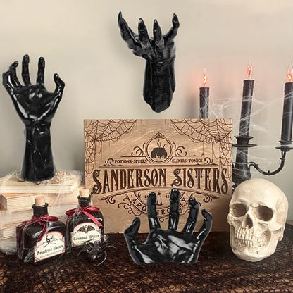 DAZONGE Halloween Decor 3Set Creepy Hands with Candles Halloween Wall Decor - size: set 1
