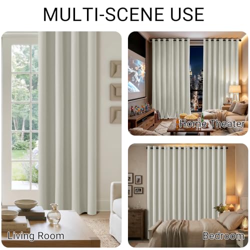 ChrisDowa Greyish Beige Blackout Curtains 45 Inches 2 Panels for Bedroom - color: Greyish Beige, size: 52"W x 45"L (Pack of 2)