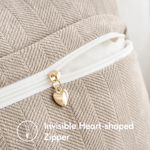 MIULEE Pack of 2 Beige Euro Shams Chenille Pillow Covers 24x24 Inch - color: Beige, size: 24" x 24" (Pack of 2)