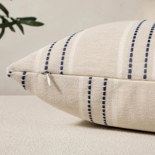 Hckot Stripe Throw Pillow Covers 12x24 Lumbar Navy Blue Pillow Covers - color: Grey, size: 24" x 12" (Pack of 2)