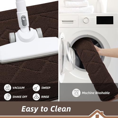 BEQHAUSE Kitchen Rugs Set of 2 Non Slip Runner, 20"x30"+20"x48", Brown - color: Brown, size: 20" X 30" + 20" X 48"