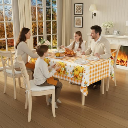 Smiry Disposable Rectangle Plastic 54 x 108 Inch Table Cloth 3 Pack - color: Thanksgiving Orange