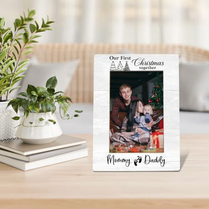 New Mom Dad Gifts Picture Frame, Christmas Baby Photo Frame 4x6 - color: christmas baby