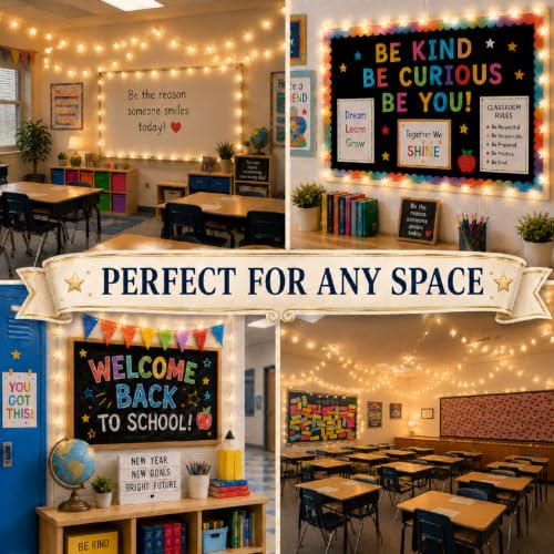 Star String Lights for Classroom Decor, 33 ft 100 LED Plug-in Fairy Lights