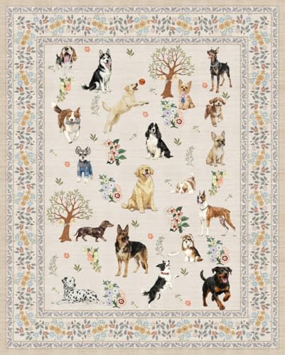 Beige Hallway Runner Rug 2x4 for Bedroom Kitchen - color: Beige Dog, size: 2' x 4' (Rectangular)
