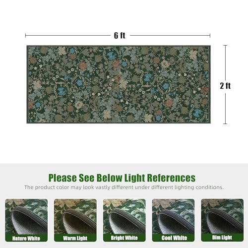 Deerly Hallway Runner Rug 2x6, Washable Kitchen Rug Non Slip, Forest Green - color: Green, size: 2'x6'