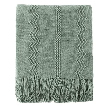 BATTILO HOME Sage Green Throw Blanket for Couch, 50"x60" - color: Sage, size: 50 x 60 in.