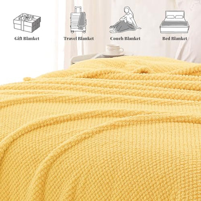 Whale Flotilla Extra Large Soft Fleece Throw Blanket for Couch - color: Yellow, size: Throw(50x70 In)