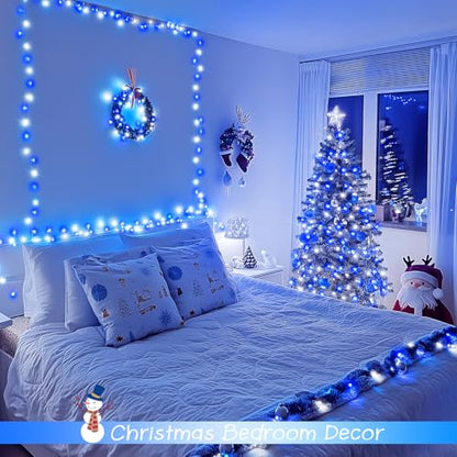 JMEXSUSS 2 Pack 100 LED Blue and White Christmas Lights - color: Blue White, size: 200 LED