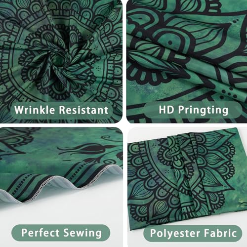 Green Boho Mandala Tapestry for Bedroom, Large Hippie Ceiling Wall Hanging - color: Green Tapestry, size: 90"L x 71"W