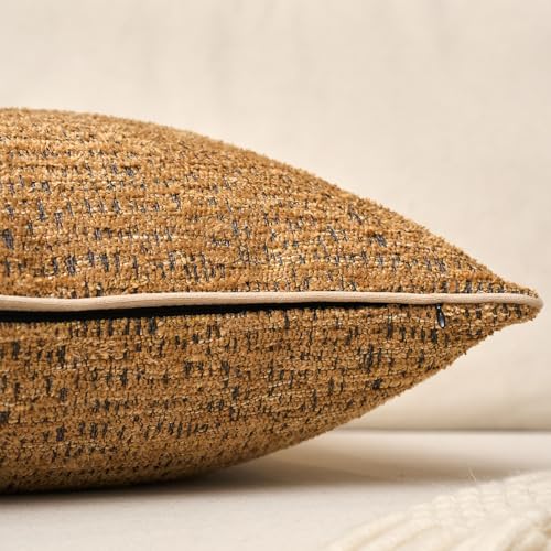 Yangest Chenille Pillow Cover 18 x18 Inches, Thick Textured Square Throw Pillow Cover Farmhouse Modern Soft Accent Couch Neutral Pillow Cover for Living Room Bedroom, Yellow - color: Yellow, size: 18" x 18" (Pack of 1)