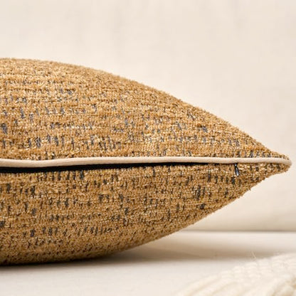 Yangest Chenille Pillow Cover 20 x 20 Inches, Thick Textured Square Throw Pillow Cover Farmhouse Modern Soft Accent Couch Neutral Pillow Cover for Living Room Bedroom, Yellow - color: Yellow, size: 20" x 20" (Pack of 1)