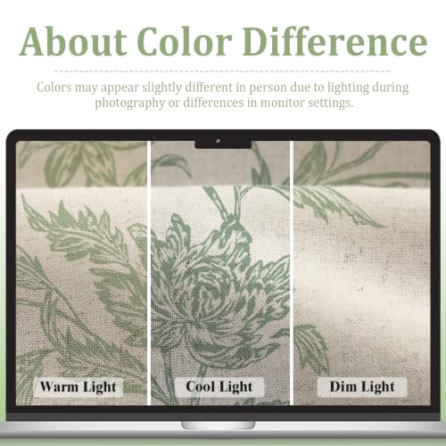 Sage Green Boho Floral 100% Blackout Curtains 63 Inch 2 Panels - color: Sage Green, size: 52"W x 63"L (Pack of 2)