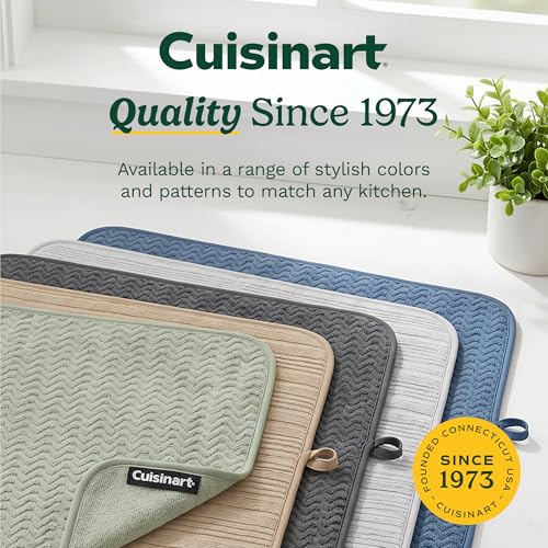 Cuisinart Dish Drying Mat for Kitchen Counter, 2-Pack XL 18"x24" - color: Geostripe Sage