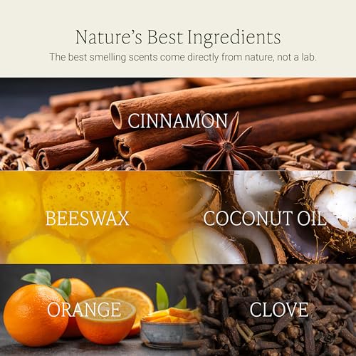 Fontana Candle Co Wood Wick Beeswax Candle, Cinnamon Orange Clove